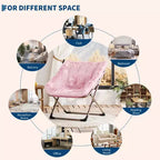 Comoda sedia a farfalla portatile, morbida pelliccia sintetica, oversize, nessun assemblaggio richiesto, per camera da letto, soggiorno, dormitorio, per bambini, ragazzi e adulti