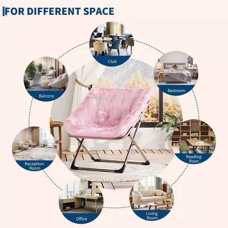 Comoda sedia a farfalla portatile, morbida pelliccia sintetica, oversize, nessun assemblaggio richiesto, per camera da letto, soggiorno, dormitorio, per bambini, ragazzi e adulti