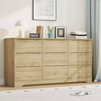 Cassettiera Alta in Legno a 9 Cassetti, Comò Moderno con Cassetti Profondi e Piano Ampio, Grande Organizzatore per Camera da Letto, Soggiorno o Armadio