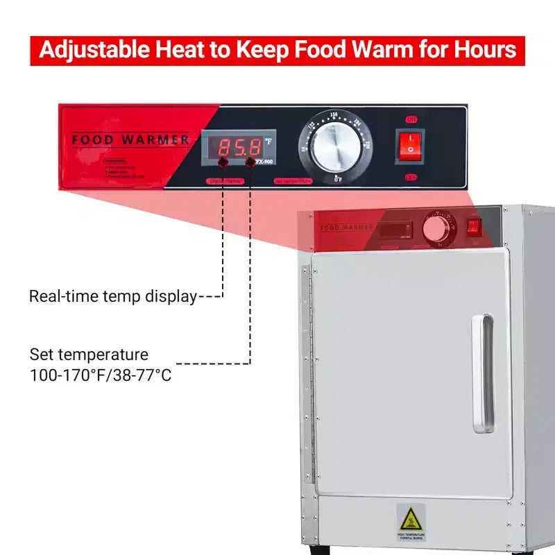 Scaldavivande a 4 ripiani, armadio riscaldato in acciaio inossidabile da 850 W con vassoio per l'acqua, adatto a teglie 1/1 GN, armadietto per lievitazione commerciale per pizza, pollo, pasticcini