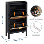 Scarpiera con 2 cassetti a ribalta, Mobile scarpiera stretto a lamelle con gambe, Armadietto freestanding a scomparsa per ingresso e corridoio