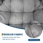 Sedia a dondolo da esterno, sedia a uovo da patio di grandi dimensioni con cuscino imbottito, dondolo Papasan in vimini e rattan per interni, veranda, cortile