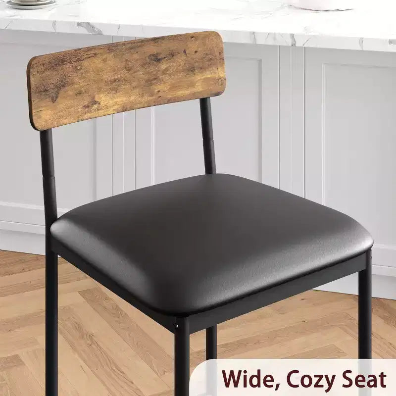 Acekool Sgabelli da Bar Altezza Bancone 65cm Set da 4 in Similpelle con Schienale e Poggiapiedi per Isola Cucina