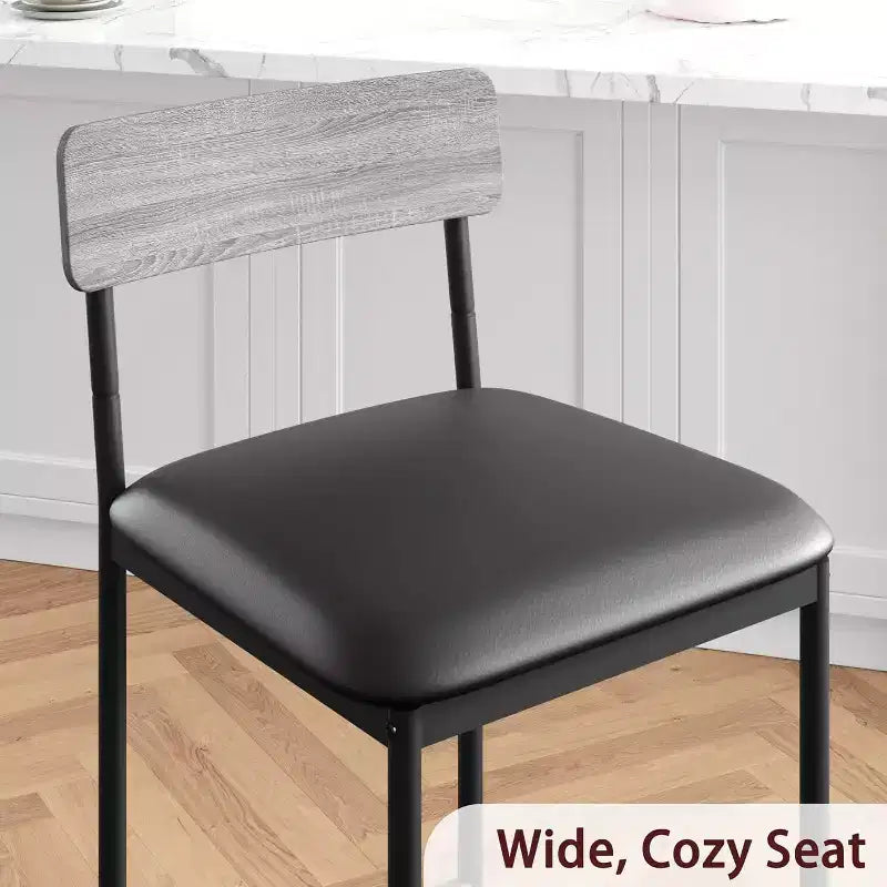 Acekool Sgabelli da Bar Altezza Bancone 65cm Set da 4 in Similpelle con Schienale e Poggiapiedi per Isola Cucina