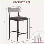 Acekool Sgabelli da Bar Altezza Bancone 65cm Set da 4 in Similpelle con Schienale e Poggiapiedi per Isola Cucina