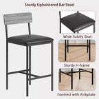 Acekool Sgabelli da Bar Altezza Bancone 65cm Set da 4 in Similpelle con Schienale e Poggiapiedi per Isola Cucina