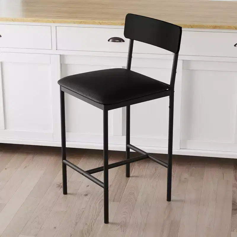 Acekool Sgabelli da Bar Altezza Bancone 65cm Set da 4 in Similpelle con Schienale e Poggiapiedi per Isola Cucina
