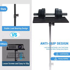 Supporto per proiettore Treppiede Supporto per laptop con altezza regolabile 26 - 63 pollici, carrello mobile per laptop su ruote con supporto per telefono, supporto da pavimento per divano, esterno