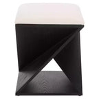 Sgabello in legno Lucy con cuscino - Nero/Bianco - SEI