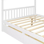 Luxystar Letto a Capanna in Legno Moderno Full Size con 2 Cassetti e Testiere
