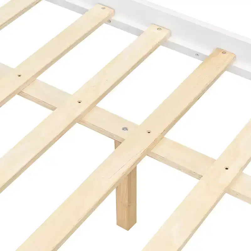 Luxystar Letto a Capanna in Legno Moderno Full Size con 2 Cassetti e Testiere