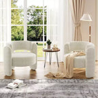 Accent Chair Set of 2, Modern Barrel Armchair with Plush Chenille Upholstery for Living Room, Bedroom & Office,Comfortable Round Design,Easy Assembly