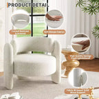 Set di 2 Poltrone Accent, Poltrona Moderna a Botte con Rivestimento in Peluche Ciniglia per Salotto, Camera da Letto e Ufficio, Design Rotondo Confortevole, Facile da Montare