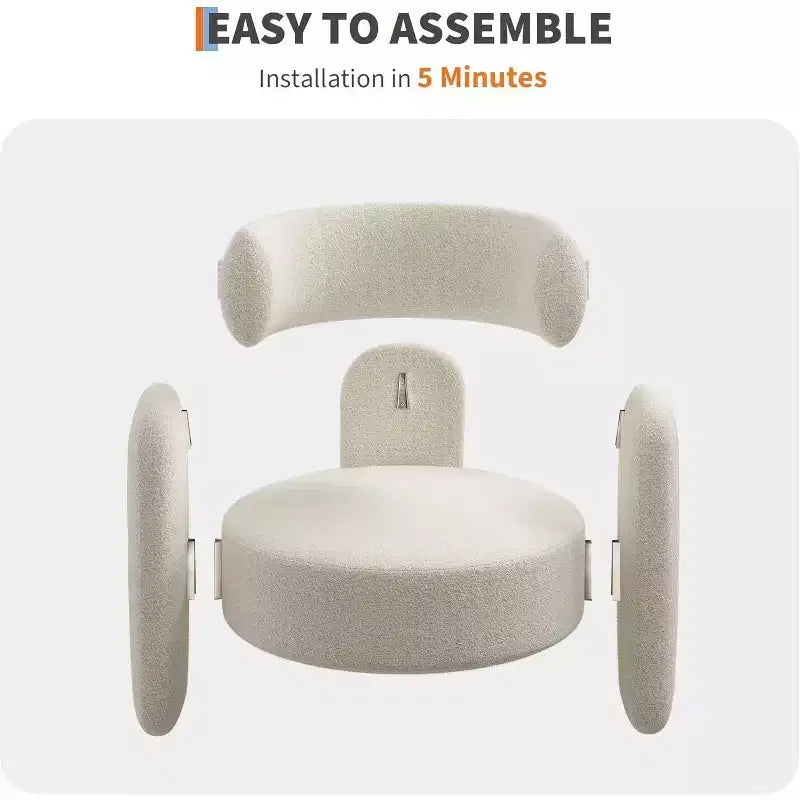 Set di 2 Poltrone Accent, Poltrona Moderna a Botte con Rivestimento in Peluche Ciniglia per Salotto, Camera da Letto e Ufficio, Design Rotondo Confortevole, Facile da Montare