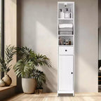 Mobiletto da bagno alto e stretto, armadietto contenitore sottile da 66,9 pollici, organizer indipendente resistente all'acqua per piccoli spazi