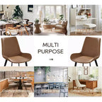 FurnitureR Set di 2 Sedie da Pranzo in PU, Sedie Laterali Moderne Imbottite da Cucina con Gambe in Metallo, Sedie da Sala da Pranzo in Ecopelle per Sala da Pranzo, Cucina