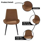 FurnitureR Set di 2 Sedie da Pranzo in PU, Sedie Laterali Moderne Imbottite da Cucina con Gambe in Metallo, Sedie da Sala da Pranzo in Ecopelle per Sala da Pranzo, Cucina