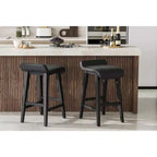Set di sgabelli da bar, Sgabelli da cucina moderni imbottiti H 26,2 con schienale basso, poggiapiedi, gambe in legno, design altezza bancone per bancone cucina, sala da pranzo