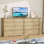 Cassettiera in legno a 8 cassetti - 120 cm di larghezza, contenitore profondo per camera da letto, soggiorno e corridoio