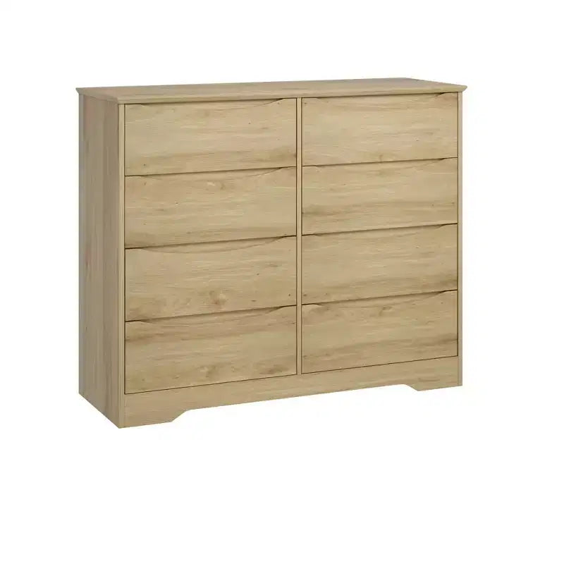 Cassettiera in legno a 8 cassetti - 120 cm di larghezza, contenitore profondo per camera da letto, soggiorno e corridoio