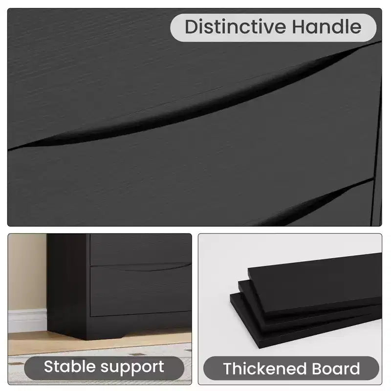 Cassettiera in legno a 8 cassetti - 120 cm di larghezza, contenitore profondo per camera da letto, soggiorno e corridoio