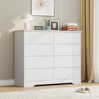 Cassettiera in legno a 8 cassetti - 120 cm di larghezza, contenitore profondo per camera da letto, soggiorno e corridoio
