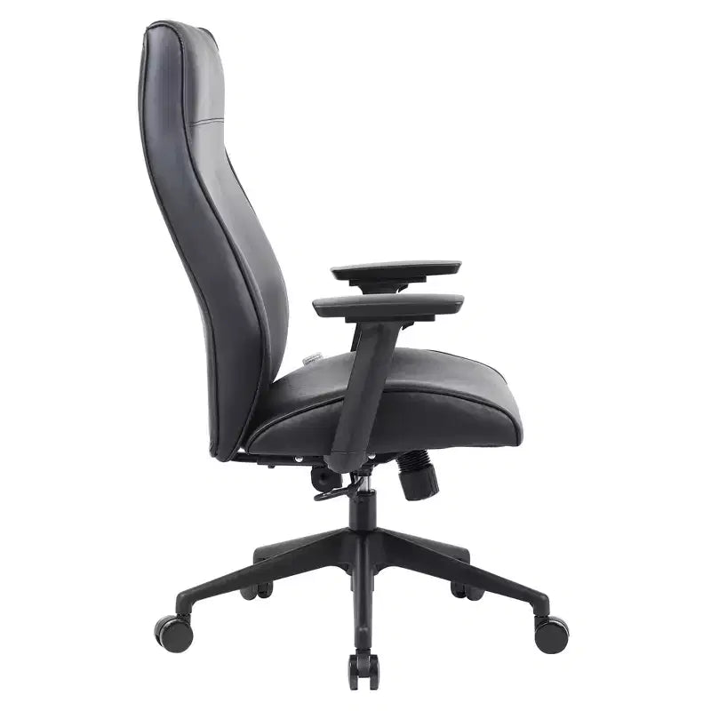 Sedia da ufficio direzionale Maxwell ad alto schienale imbottita in pelle PU, altezza e braccioli regolabili, inclinazione ginocchia e rotazione a 360°, sedia ergonomica da scrivania per computer