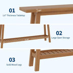 Consolle extra lunga da 180 cm, tavolo da divano a 2 livelli per ingresso, mobiletto rustico in legno con ripiano sottile per corridoio, soggiorno, atrio