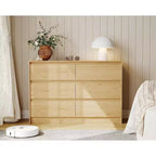 Acekool Camera da Letto Cassettiera a 6 cassetti da 120 cm Comò Organizer per Armadio in Legno Finitura Rovere Naturale