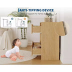 Acekool Camera da Letto Cassettiera a 6 cassetti da 120 cm Comò Organizer per Armadio in Legno Finitura Rovere Naturale