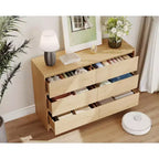 Acekool Camera da Letto Cassettiera a 6 cassetti da 120 cm Comò Organizer per Armadio in Legno Finitura Rovere Naturale