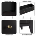Comò alto a 5 cassetti con cassetti profondi, manopole in metallo, cassettiera moderna in legno per camera da letto, ingresso, corridoio