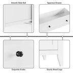 Comò alto a 5 cassetti con cassetti profondi, manopole in metallo, cassettiera moderna in legno per camera da letto, ingresso, corridoio