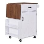 Whisen 39.3 Isola da Cucina con Ripiano, Carrello da Cucina Portatile con Ruote e Ribalta, Portasciugamani, 1 Cassetto