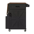 Whisen 39.3 Isola da Cucina con Ripiano, Carrello da Cucina Portatile con Ruote e Ribalta, Portasciugamani, 1 Cassetto