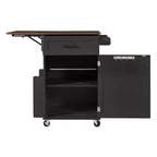 Whisen 39.3 Isola da Cucina con Ripiano, Carrello da Cucina Portatile con Ruote e Ribalta, Portasciugamani, 1 Cassetto