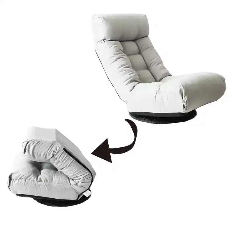 Poltrona da salotto girevole FurnitureR con pouf, poltrona reclinabile regolabile con poggiapiedi, sedia da gioco e meditazione per soggiorno camera da letto