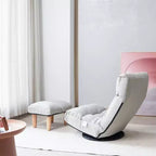 Poltrona da salotto girevole FurnitureR con pouf, poltrona reclinabile regolabile con poggiapiedi, sedia da gioco e meditazione per soggiorno camera da letto
