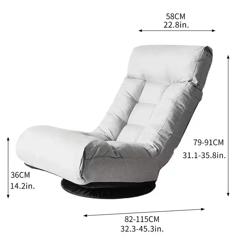 Poltrona da salotto girevole FurnitureR con pouf, poltrona reclinabile regolabile con poggiapiedi, sedia da gioco e meditazione per soggiorno camera da letto