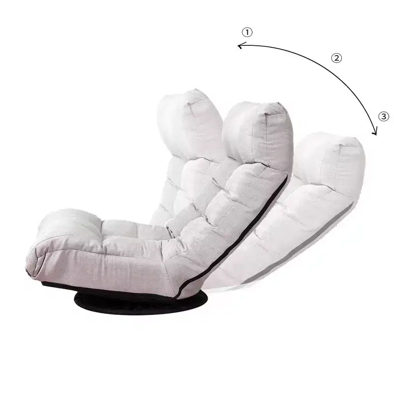 Poltrona da salotto girevole FurnitureR con pouf, poltrona reclinabile regolabile con poggiapiedi, sedia da gioco e meditazione per soggiorno camera da letto