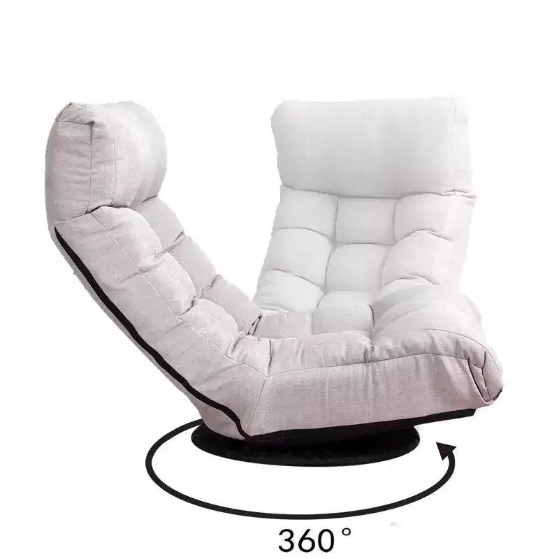 Poltrona da salotto girevole FurnitureR con pouf, poltrona reclinabile regolabile con poggiapiedi, sedia da gioco e meditazione per soggiorno camera da letto