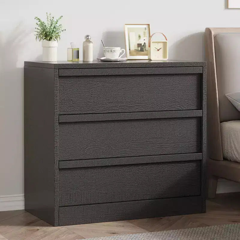 Table de chevet à 3 tiroirs, table de nuit moderne de 76 cm de haut avec grand rangement et design anti-basculement, petite table d'appoint pour chambre à coucher, salon, entrée