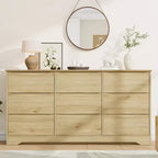 Comò moderno in legno a 9 cassetti - 150 cm di larghezza, contenitore profondo, design robusto per camera da letto e soggiorno
