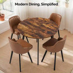 Karl Home Tavolo da pranzo rotondo moderno da 91,44 cm con robuste gambe in metallo, per cucine in spazi ridotti
