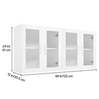 Pensile da Parete VEVOR per Lavanderia, Armadietto a Muro a 2 Livelli con Ripiano Regolabile, Mobile Contenitore con 4 Ante, Set di 2, Bianco