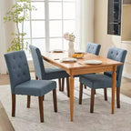 Set di 6/4 sedie da pranzo Parsons con bottoni trapuntati - Sedie da cucina imbottite in tessuto con gambe in legno e sedili imbottiti - Mobili per soggiorno e cucina