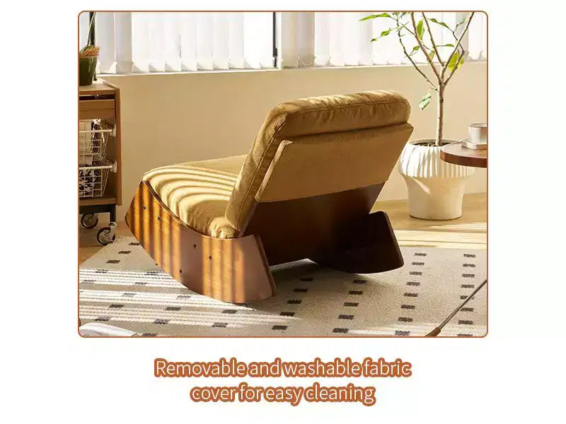 Sedia a dondolo retrò in legno massello per cameretta e soggiorno - Movimento oscillante fluido