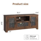 COZONY 55 Mobile Credenza Buffet da Fattoria con Ante in Acrilico, Armadietto Marrone per Caffetteria con Ripiani Regolabili e Spazio di Archiviazione