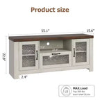 COZONY 55 Mobile Credenza Buffet da Fattoria con Ante in Acrilico, Armadietto Marrone per Caffetteria con Ripiani Regolabili e Spazio di Archiviazione