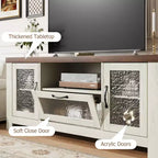 COZONY 55 Mobile Credenza Buffet da Fattoria con Ante in Acrilico, Armadietto Marrone per Caffetteria con Ripiani Regolabili e Spazio di Archiviazione